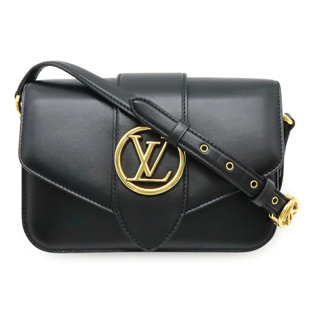 LOUIS VUITTON LV PONT Neuf Crossbody Bag Smooth Leather Noir Black